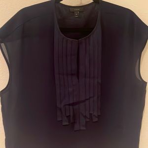 J Crew Navy Ribbon Sleeveless Blouse Top 12